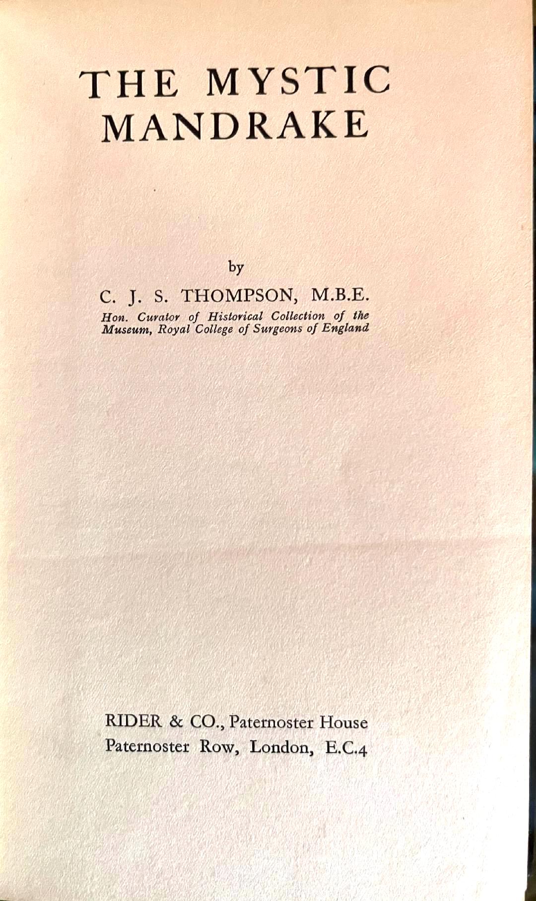 Thompson title page